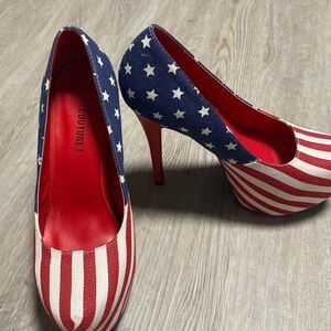 Lolli Couture Platform Heels with American flag design